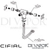 Cifial 31010TX.U Texa Mono Bidet Mixer Tap Dimension